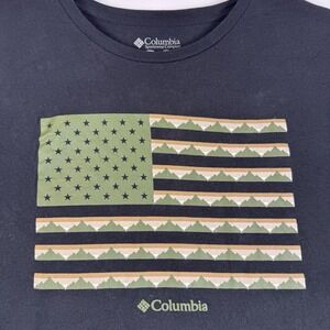 Columbia Men's USA Camo Mountain Graphic Black T Shirt Size 2XL